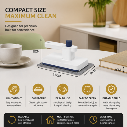 Portable Flat Mop with Reusable Cleaning Cloth for Quick Surface Cleaning