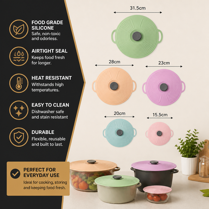 Universal Silicone Pot Cover for Fresh Keeping and Cooking Protection
