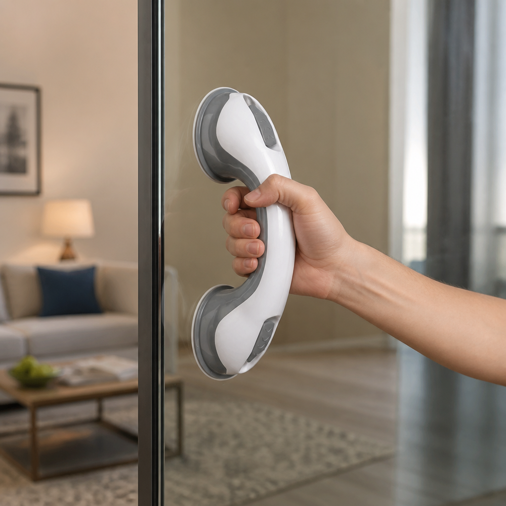 Heavy-Duty Suction Cup Safety Grab Bar – Anti-Slip Bathroom Support Handle