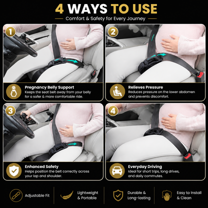 Car Travel Maternity Belly Support Strap – Adjustable & Comfortable Pregnancy Support