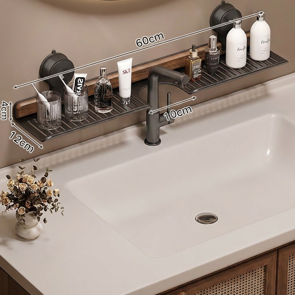 Modern Sink Shelf with Suction Cup – Drill-Free Storage Rack for a Beautiful Home