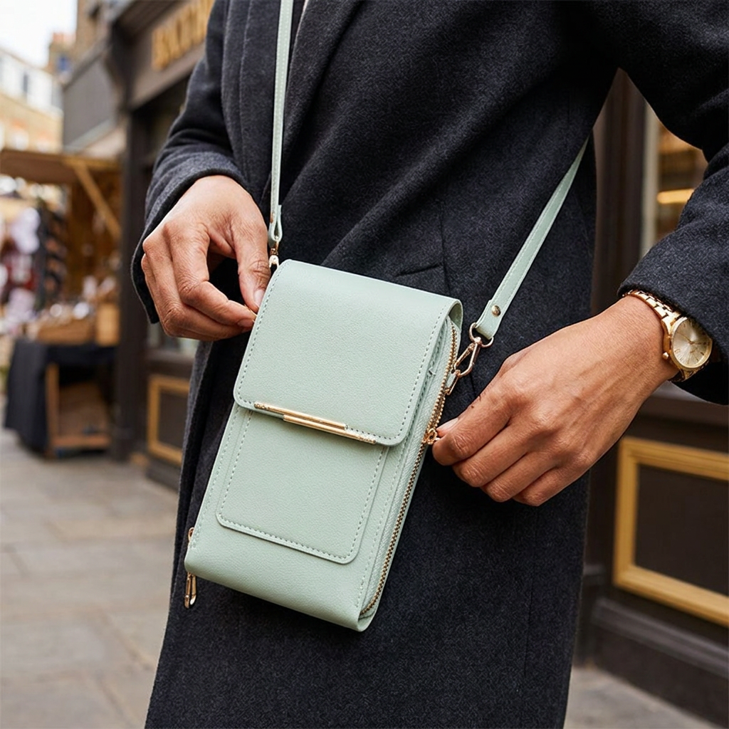 Touchscreen Crossbody Phone Bag – Compact Wallet for Phone, Keys & Essentials