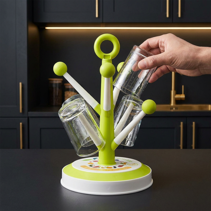 Multi Purpose Cup Drying Rack with Creative Tree Design for Kitchen Storage