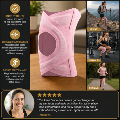 Adjustable Cross-Strap Compression Knee Brace for Sports & Joint Support