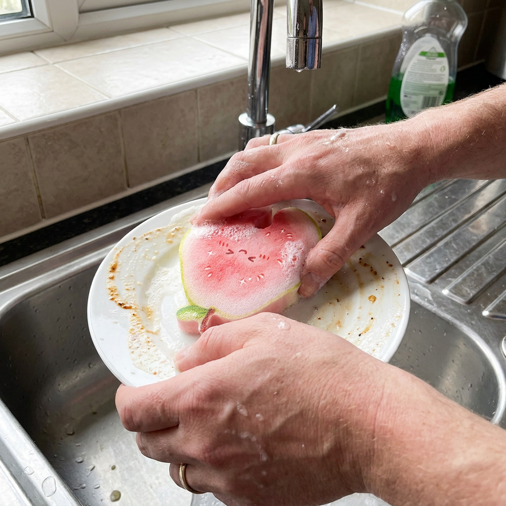 Fruit-Shaped Pop-Up Cellulose Sponges – 3-Pack of Plant-Based, Non-Scratch Kitchen Sponges