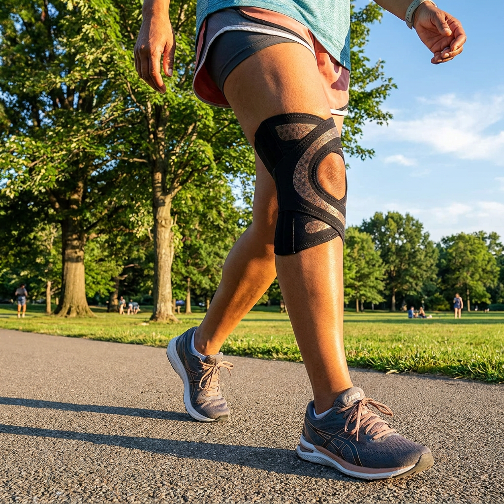 Adjustable Cross-Strap Compression Knee Brace for Sports & Joint Support
