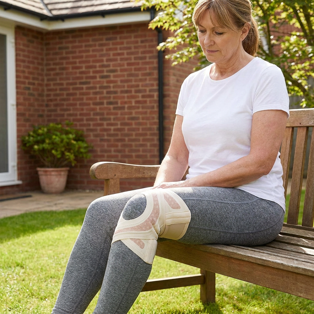 Adjustable Cross-Strap Compression Knee Brace for Sports & Joint Support