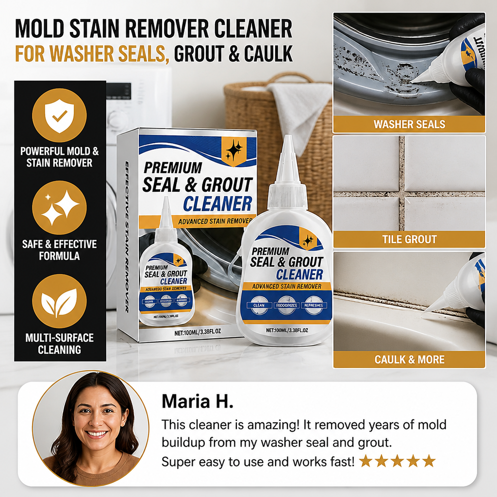 Mold Stain Remover Gel – Heavy-Duty Cleaner for Washer Seals, Grout & Caulk