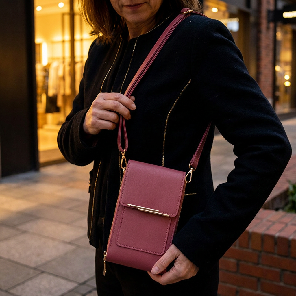 Touchscreen Crossbody Phone Bag – Compact Wallet for Phone, Keys & Essentials