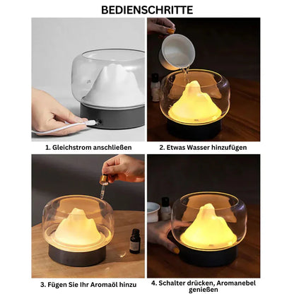 Ultrasonic Aromatherapy Diffuser – Elegant Humidifier with LED Lights and Essential Oil Function