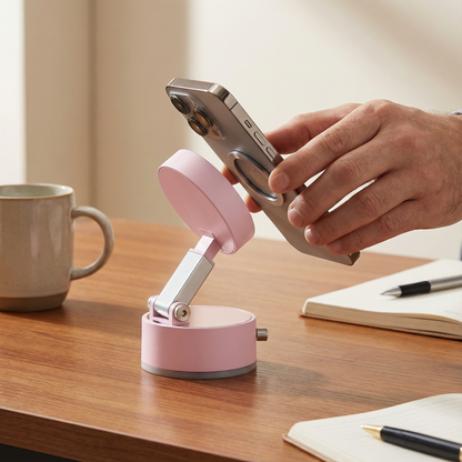 Magnetic Phone Holder with Vacuum Suction Cup – Foldable & Double-Sided, Universal for All Smartphones