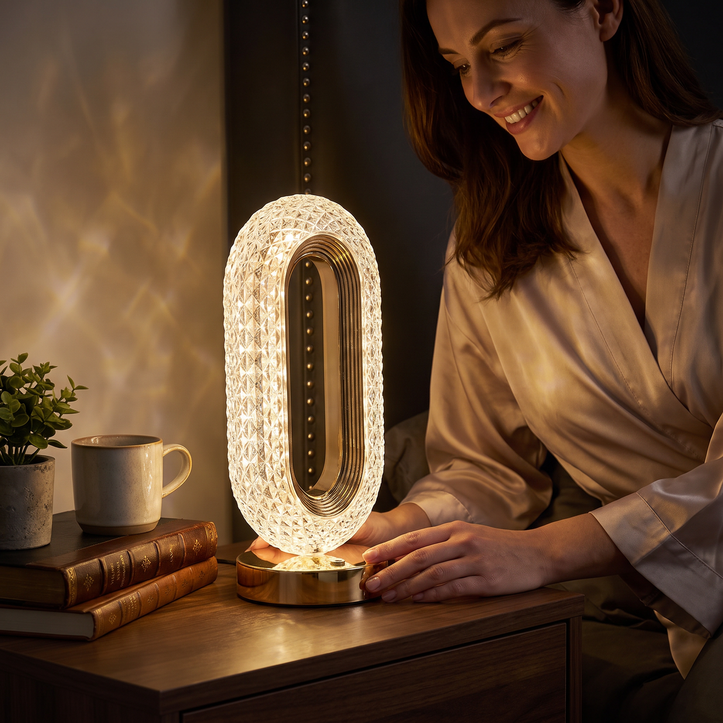 Rechargeable Crystal LED Table Lamp – Elegant Ambient Night Light