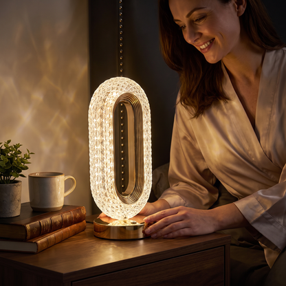 Rechargeable Crystal LED Table Lamp – Elegant Ambient Night Light