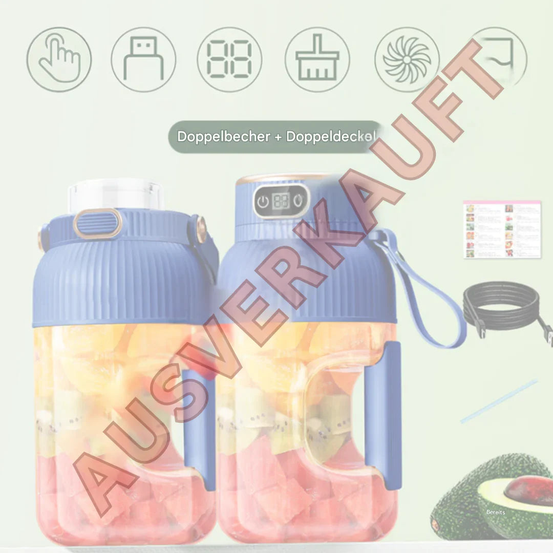 Portable USB Blender with Dual Lids – Smoothies and Storage