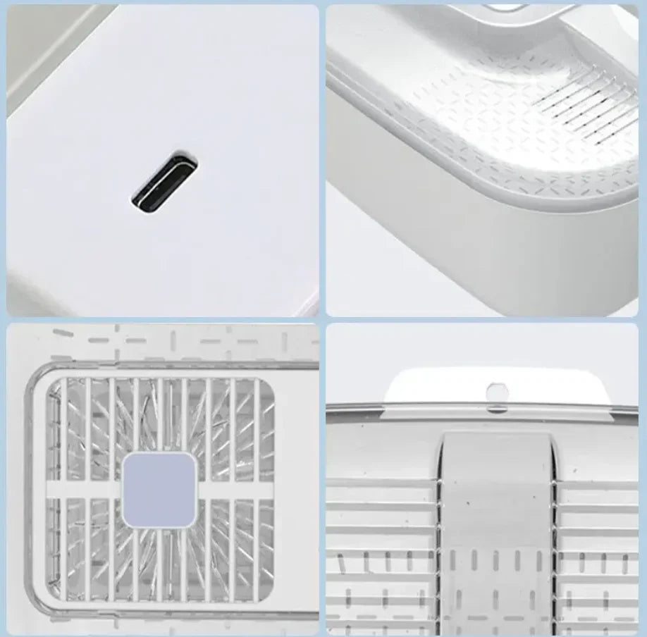 Multifunctional Food Washing Box - Automatic Cleaner with Draining Basket and Storage Lid