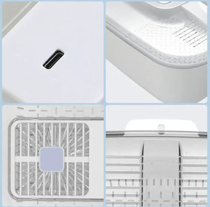 Multifunctional Food Washing Box - Automatic Cleaner with Draining Basket and Storage Lid