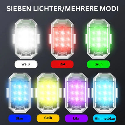 Rechargeable Wireless LED Motorcycle Tail Light with Remote Control for Brake and Warning Signals