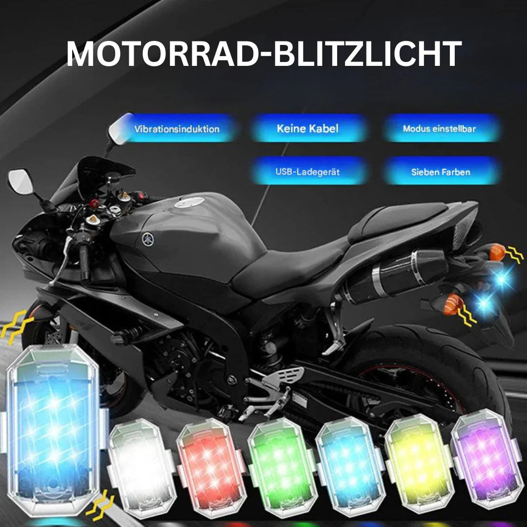Rechargeable Wireless LED Motorcycle Tail Light with Remote Control for Brake and Warning Signals