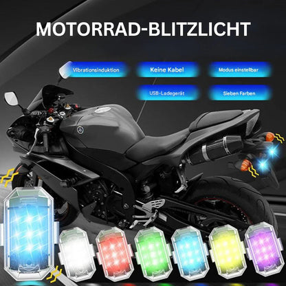 Rechargeable Wireless LED Motorcycle Tail Light with Remote Control for Brake and Warning Signals