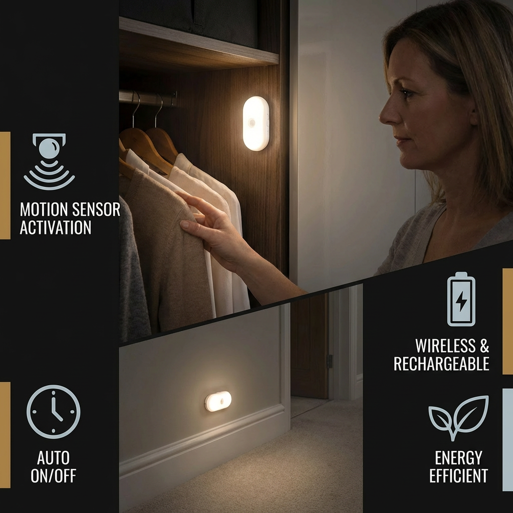 Smart LED Night Light with Motion Sensor – Mini, Wireless & Energy Saving