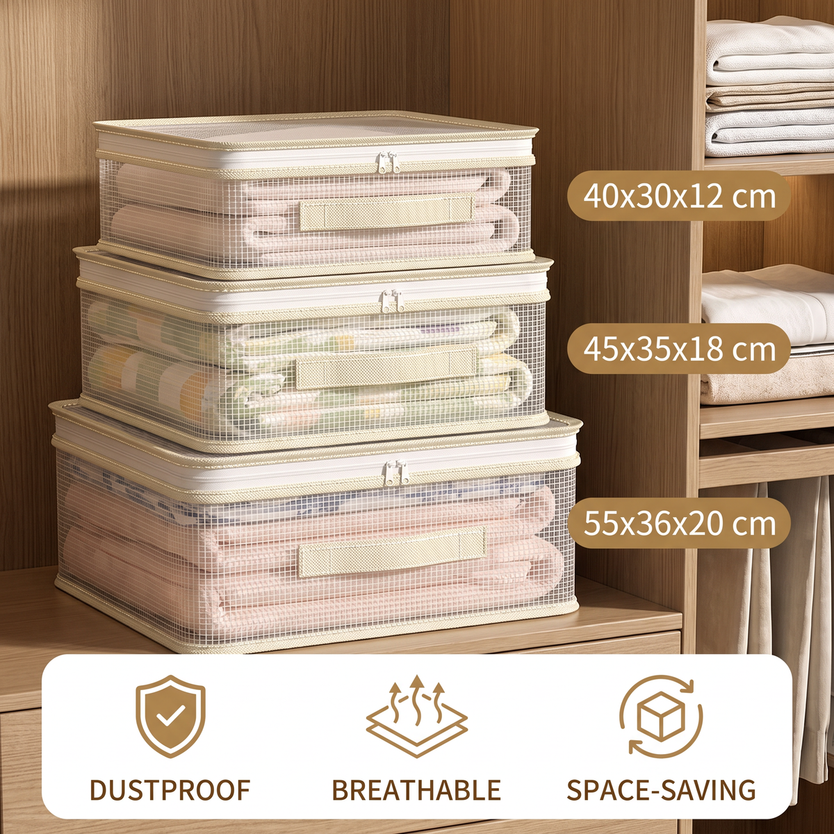 Transparent Bedding Storage Bag – Dustproof Wardrobe Organizer for Sheets & Duvet Covers