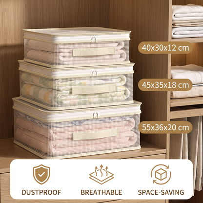 Transparent Bedding Storage Bag – Dustproof Wardrobe Organizer for Sheets & Duvet Covers