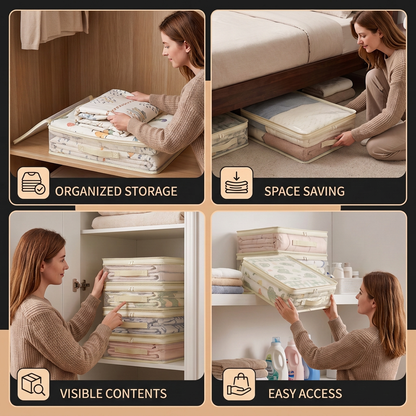 Transparent Bedding Storage Bag – Dustproof Wardrobe Organizer for Sheets & Duvet Covers