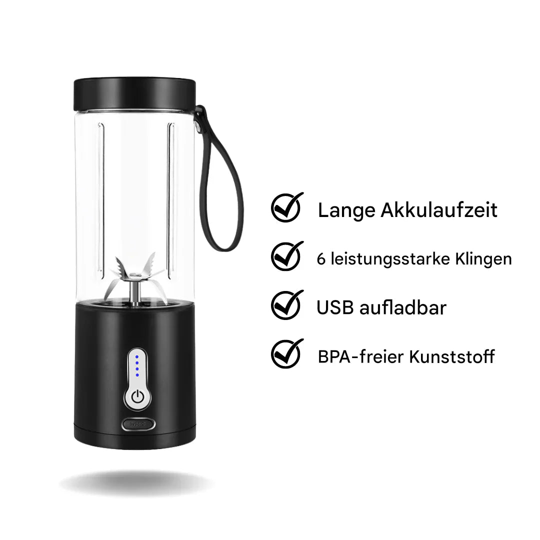 Portable 6-Blade Smoothie Maker - Compact Travel Blender