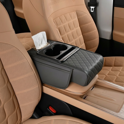 Multifunctional Car Armrest Organizer with Cup Holder & Built-In Storage