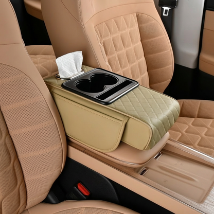 Multifunctional Car Armrest Organizer with Cup Holder & Built-In Storage
