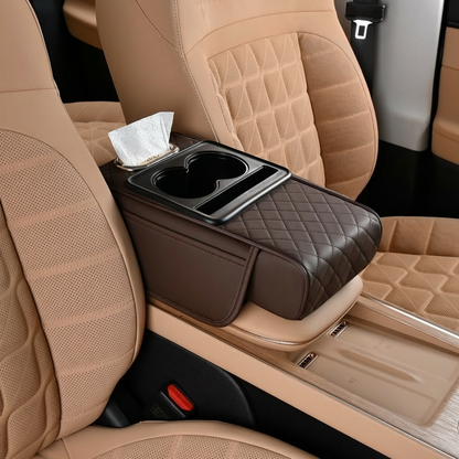 Multifunctional Car Armrest Organizer with Cup Holder & Built-In Storage
