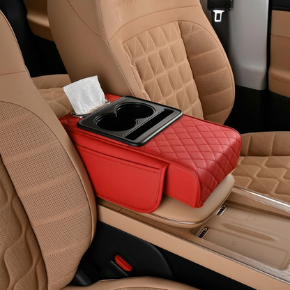 Multifunctional Car Armrest Organizer with Cup Holder & Built-In Storage
