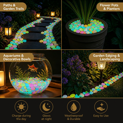 Glow-in-the-Dark Decorative Pebbles