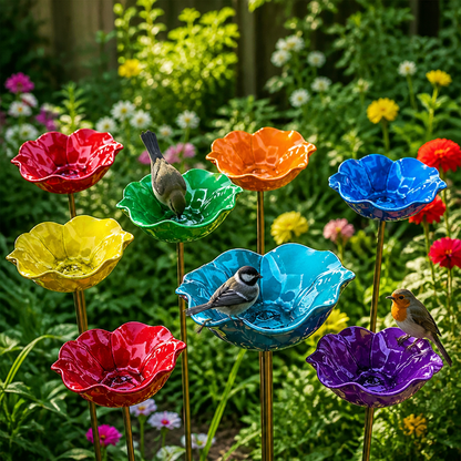 Decorative Outdoor Bird Bath & Feeding Bowl