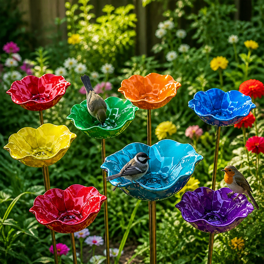 Decorative Outdoor Bird Bath & Feeding Bowl