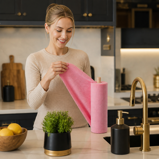 Premium Tear-Off Microfiber Cleaning Roll – Washable & Reusable