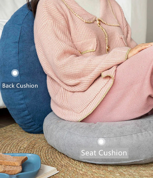 Round Yoga and Meditation Cushion - Soft and Supportive Floor Pillow for Relaxation and Comfort