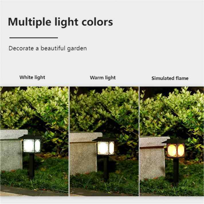 Solar LED Garden Light – Large Square Lamp with Warm Glow and Dual Functionality