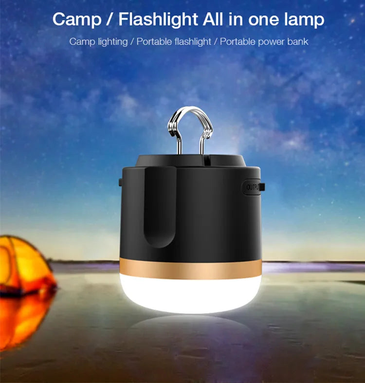 Rechargeable LED Camping Lantern with Power Bank – USB-Powered Portable Light for Outdoors & Emergencies