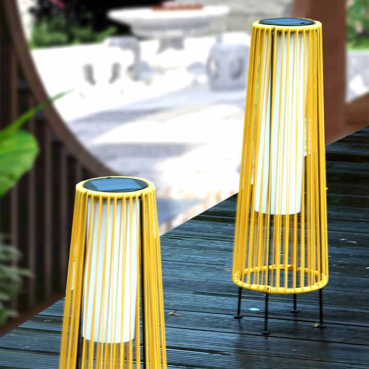 Large Solar LED Rattan Lantern – Oval Outdoor Light for Garden and Patio Decoration