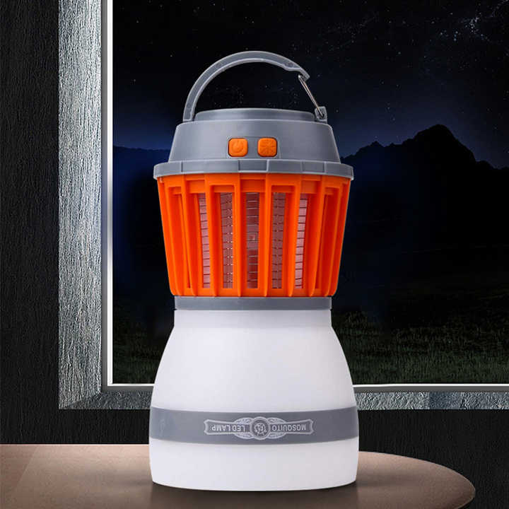 Solar Led Mosquito Lamp with Integrated Lantern - Effective Insect Protection and Lighting for the Garden and Camping