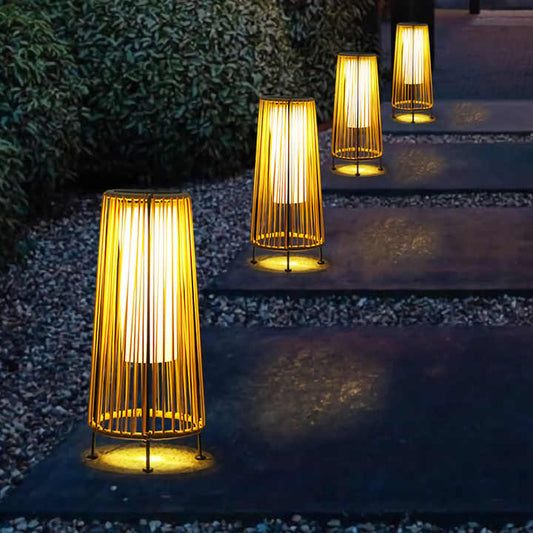 Large Solar LED Rattan Lantern – Oval Outdoor Light for Garden and Patio Decoration
