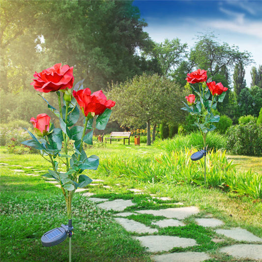 Solar-Powered Garden Rose Lights – Decorative Outdoor Lighting with Solar Panel