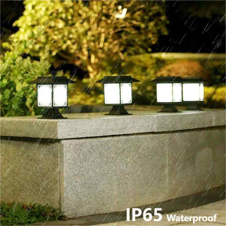 Solar LED Garden Light – Large Square Lamp with Warm Glow and Dual Functionality