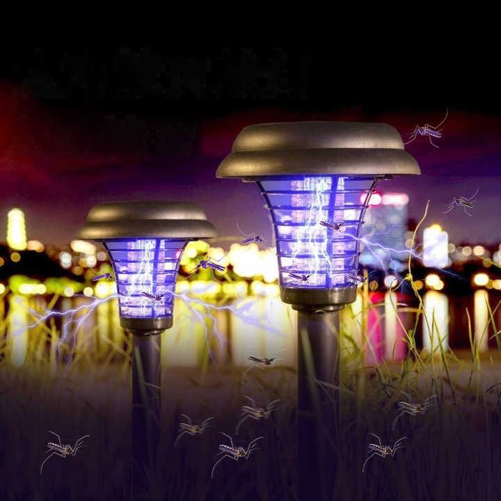 Solar Mosquito Killer Lamp with LED Light – Waterproof Insect Trap and UV Mosquito Repellent for Garden