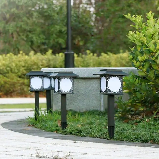 Solar LED Garden Light – Large Square Lamp with Warm Glow and Dual Functionality