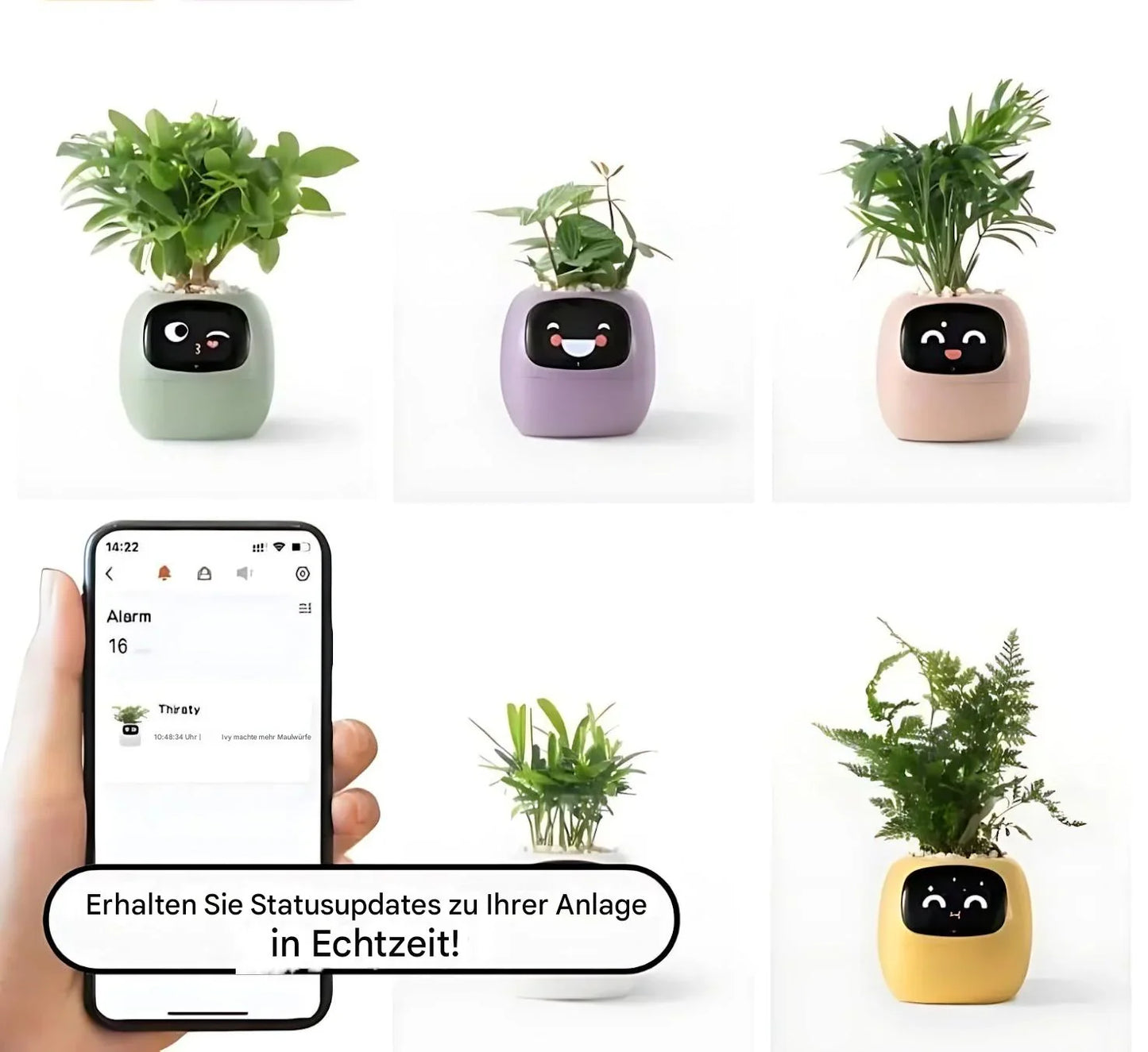 Smart Self-Watering Plant Pot with LED Display and Automatic Care System