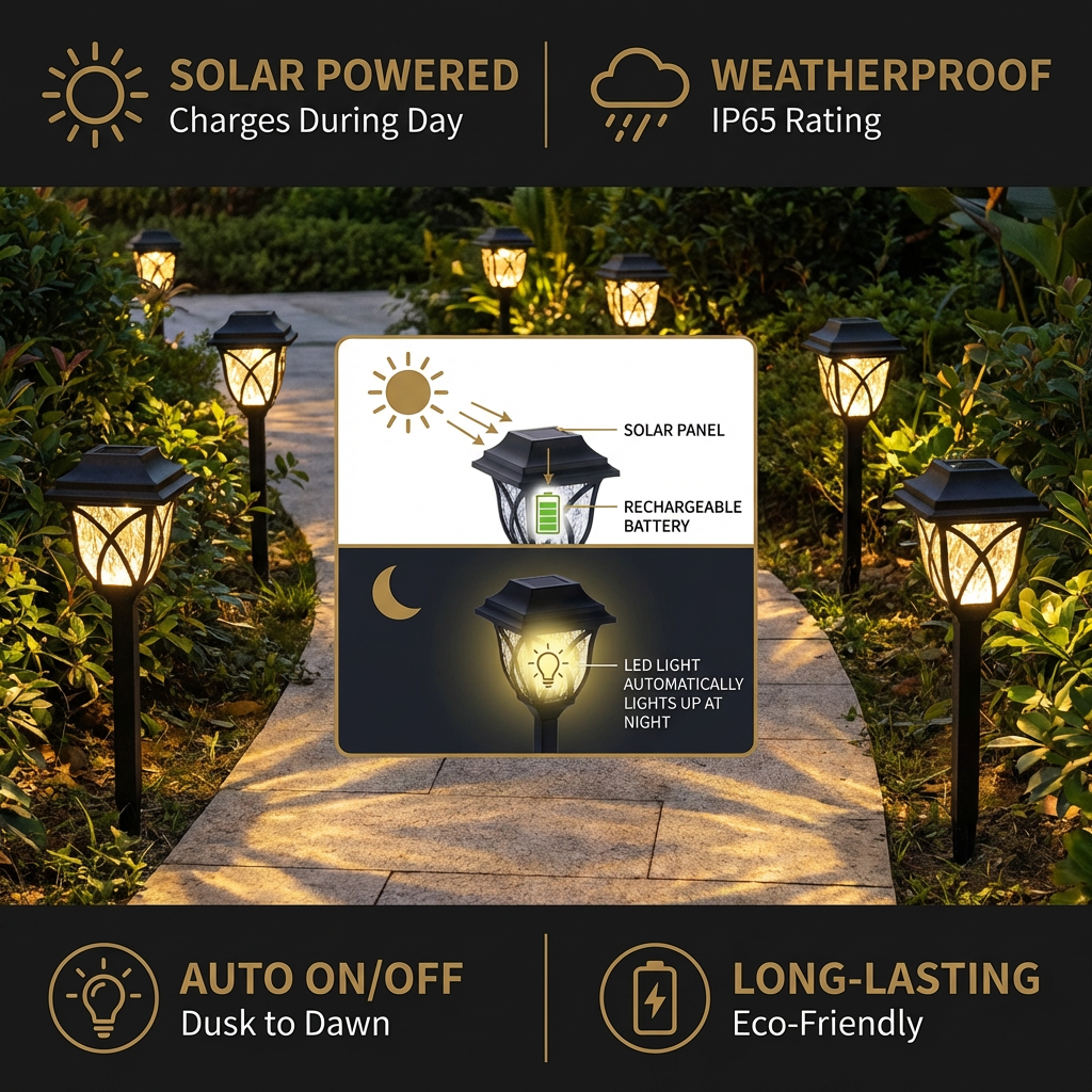 Solar LED Pathway Lights – Weatherproof Outdoor Garden Lighting