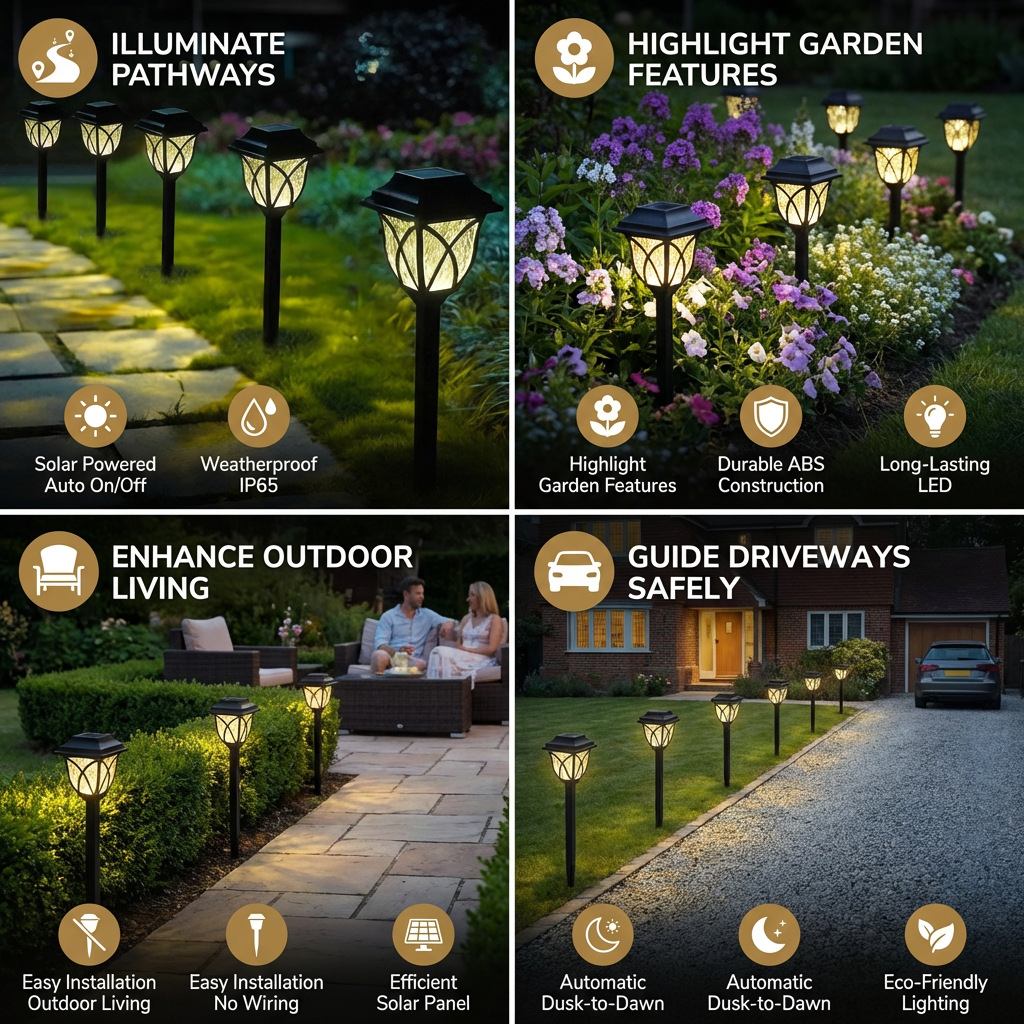 Solar LED Pathway Lights – Weatherproof Outdoor Garden Lighting