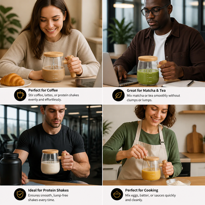 Fully Automatic Electric Mixing Cup – Practical Cup for Effortless and Even Stirring of Drinks & Mixtures